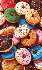 cookies and bread in an illustrator doodle graphic style