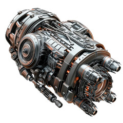 sci fi futuristic motor isolated on transparent or white background 