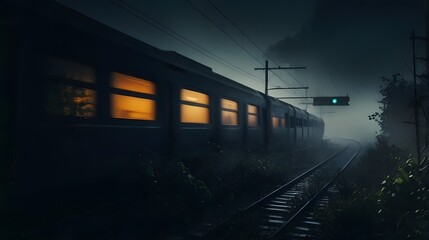 Fototapeta premium Night Train Journey