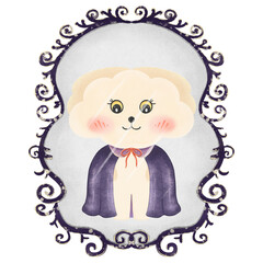 Set of witchcraft items. Collection of witchy magic equipment. Set of hand drawn illustrations. Halloween, Ghosts, potion, cat, hat, spider, web, grave.