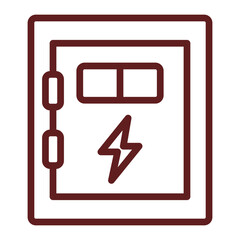 Fuse Box Vector Line Maroon Icon Design