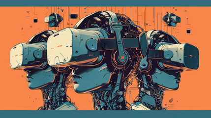 Simple, clean poster with VR headsets