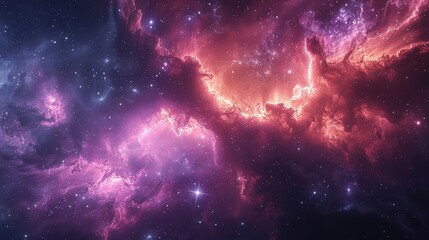 Obraz premium Cosmic Splendor: A Nebula of Vibrant Hues and Cosmic Radiance