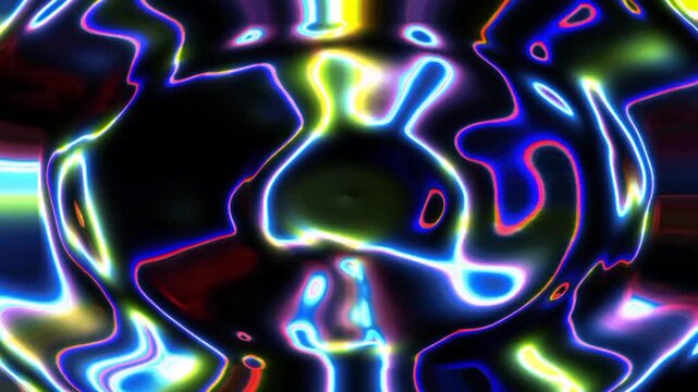 loop animation, geometric pattern liquid glow colorful, abstract random motion
