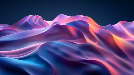 Obraz premium 3D illustration of abstract waves with dynamic light and shadow effects, creating a mesmerizing visual experience