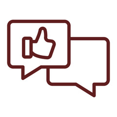 Positive Review Vector Line Maroon Icon Design