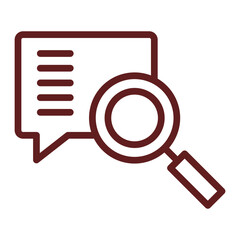 Search Vector Line Maroon Icon Design