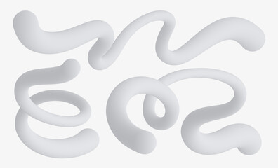 Wavy shapes with monochrome gradient on white background. Vector illustration.	
