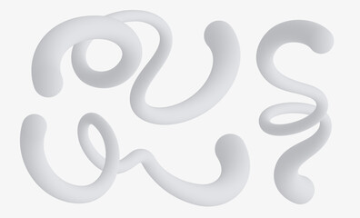 Wavy shapes with monochrome gradient on white background. Vector illustration.	

