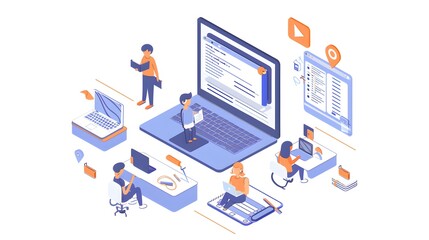 Online learning concept illustration