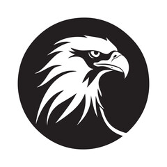 Obraz premium Circle Eagle Head Logo design vector. Eagle logo black and white isolated on white