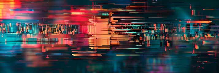 Glitched video digital noise background