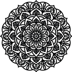Mandala. Vintage Round Ornament Pattern. Stylized Ornamental Flower. Decorative element for any kind of design. Coloring book.