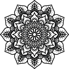 Mandala. Vintage Round Ornament Pattern. Stylized Ornamental Flower. Decorative element for any kind of design. Coloring book.