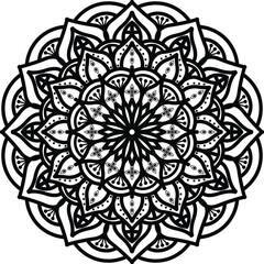 Mandala. Vintage Round Ornament Pattern. Stylized Ornamental Flower. Decorative element for any kind of design. Coloring book.