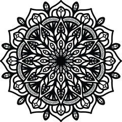Mandala. Vintage Round Ornament Pattern. Stylized Ornamental Flower. Decorative element for any kind of design. Coloring book.