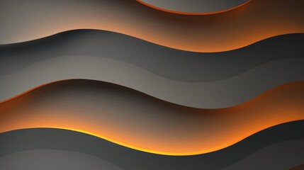 Orange glowing wavy shapes forming abstract background on a dark gray backdrop