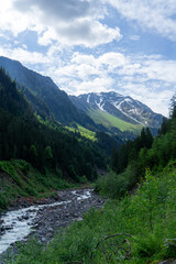 Landscape view near the mountain Grossvenediger at the austrian village called Neukirchen