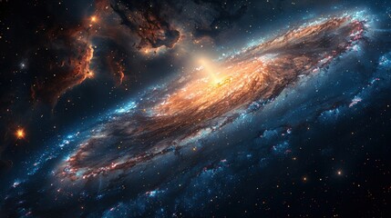 Fototapeta premium Majestic Spiral Galaxy in the Cosmos