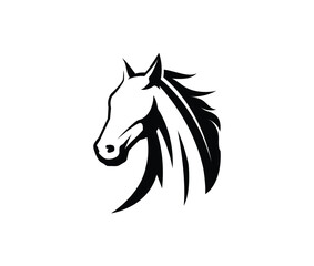 Abstract Black Horse Head Logo Symbol Vector Design Illustration