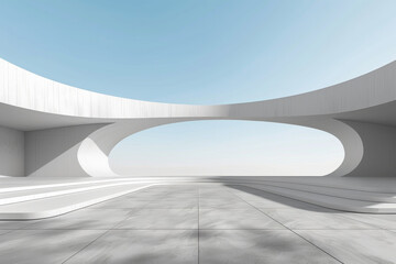 Concrete outdoor square building,Empty architectural background.