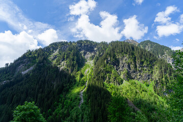Landscape view near the mountain Grossvenediger at the austrian village called Neukirchen