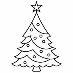 Stunning vector illustration of a Christmas tree on a white background ideal for holiday projects