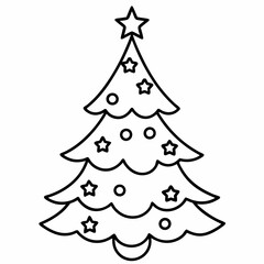 Stunning vector illustration of a Christmas tree on a white background ideal for holiday projects