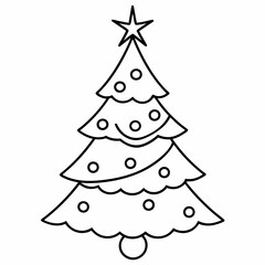 Stunning vector illustration of a Christmas tree on a white background ideal for holiday projects