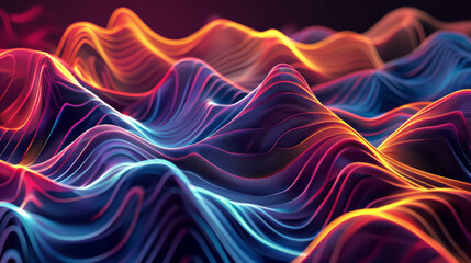 Obraz premium Colorful abstract wavy lines in neon colors