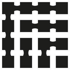 Abstract geometric pattern. Black and white design. Square and curve shapes. Vector illustration.