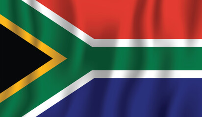 Realistic South Africa national flag perfect color, scale, and proportion.