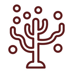 Coral Bleaching Vector Line Maroon Icon Design