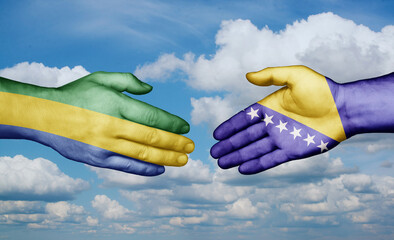 Gabon and Bosnia and Herzegovina country handshaking consensus concept international co-operation illustration