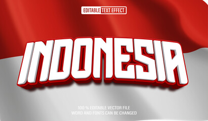 Editable 3d text style effect - Indonesia Independence Day text effect Template