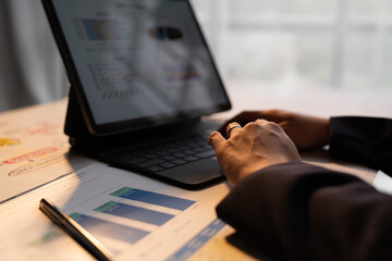 Business Mans and women discussing commercial real estate sector faces risks as financial.