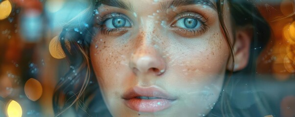 Realistic seasonal fashion trends highlighted in a store window