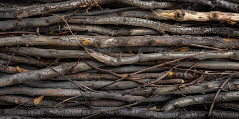 Texture Of Wooden Branches Of Twigs For Background And Other Design Solutions Created Using Artificial Intelligence