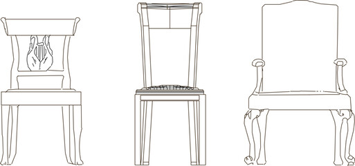 Sketch illustration silhouette vector drawing detail interior architectural design classic vintage ethnic traditional old table furniture