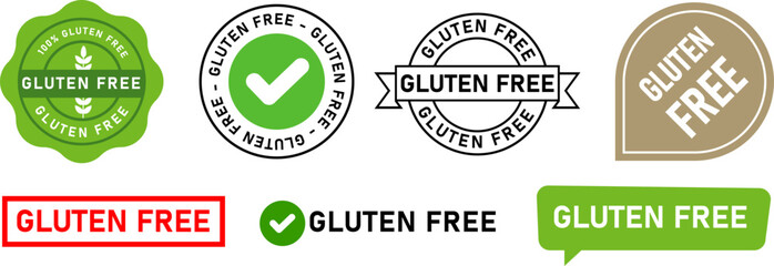 gluten free stamp icon watermark circle rectangle shape allergic healthy diet