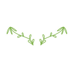 Fototapeta premium Floral frame illustration line color decoration design icon line green blue