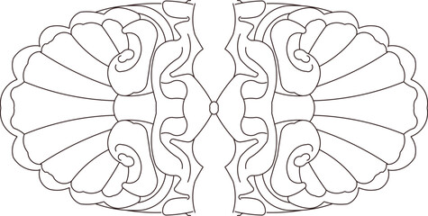 Sketch illustration silhouette vector drawing detail design ornament carving ethnic classic vintage traditional floral Neoclassical Style Decor icon logo symbol 