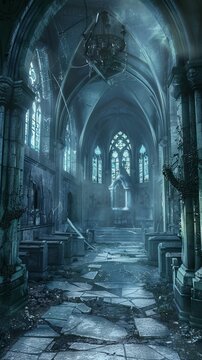 Cathedral Crypt: Gothic Cemetery Beauty, 4K hyperrealistic photo