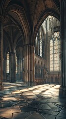 Gothic Cathedral Interior, 4K hyperrealistic photo