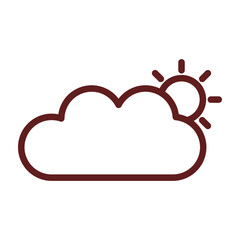 weather Vector Line Maroon Icon Design