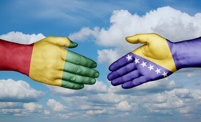  Guinea-Conakry and Bosnia and Herzegovina country handshaking consensus concept international co-operation illustration