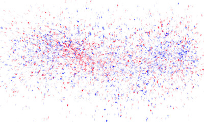 Patriotic red white and blue isolated confetti overlay