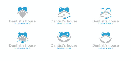 dental health house logo design, dentist logo, dentist logo.