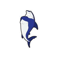 Sharks logo for a club or sport team, Cute cartoon shark mascot symbol and doodle illustration