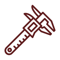 Caliper Vector Line Maroon Icon Design